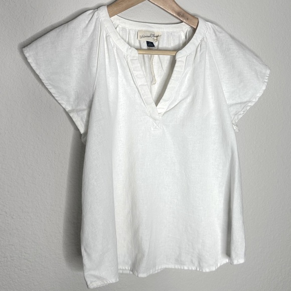 Universal Thread Flutter Short Sleeve Blouse - White - XS - Picture 2 of 11